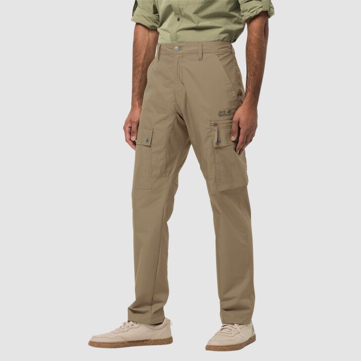 Pantalones Cortavientos Jack Wolfskin Lakeside Hombre Kaki Mexico-2164135